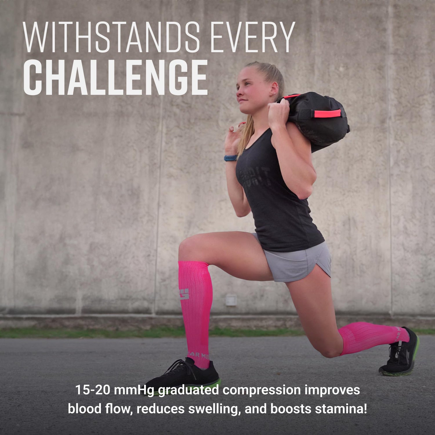 Tall Compression Socks (Pink/Gray)