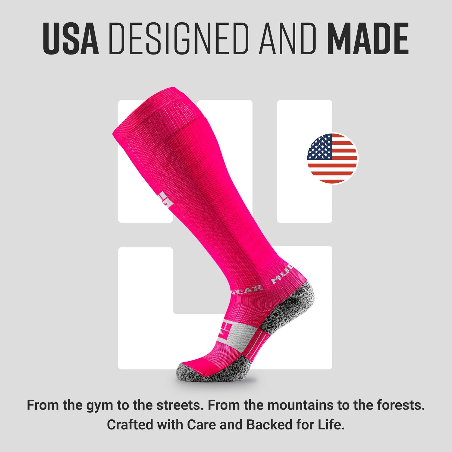 Tall Compression Socks (Pink/Gray)