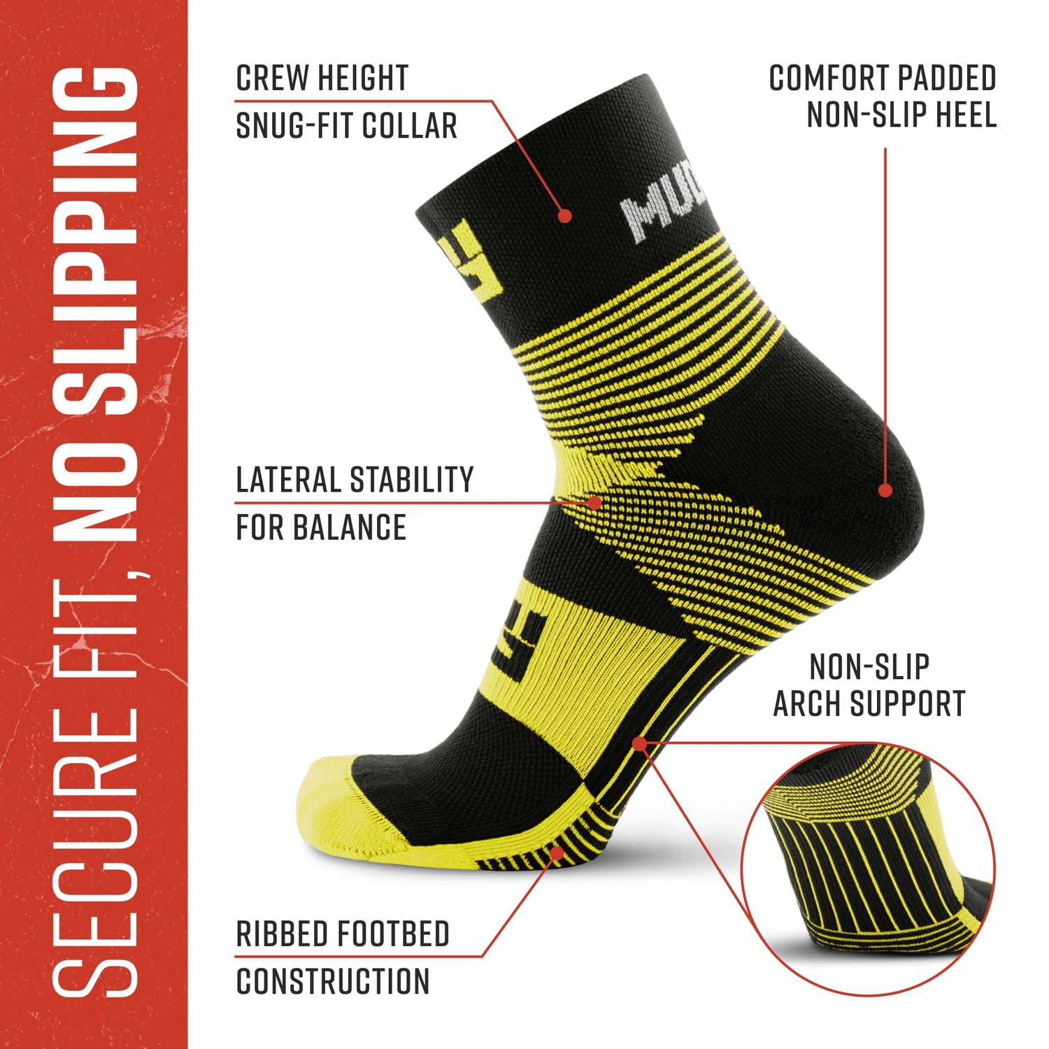 MudGear Hybrid Training Sock (YELLOW)