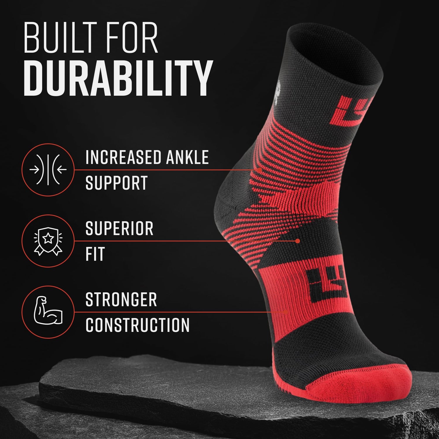 MudGear Hybrid Training Sock (RED)