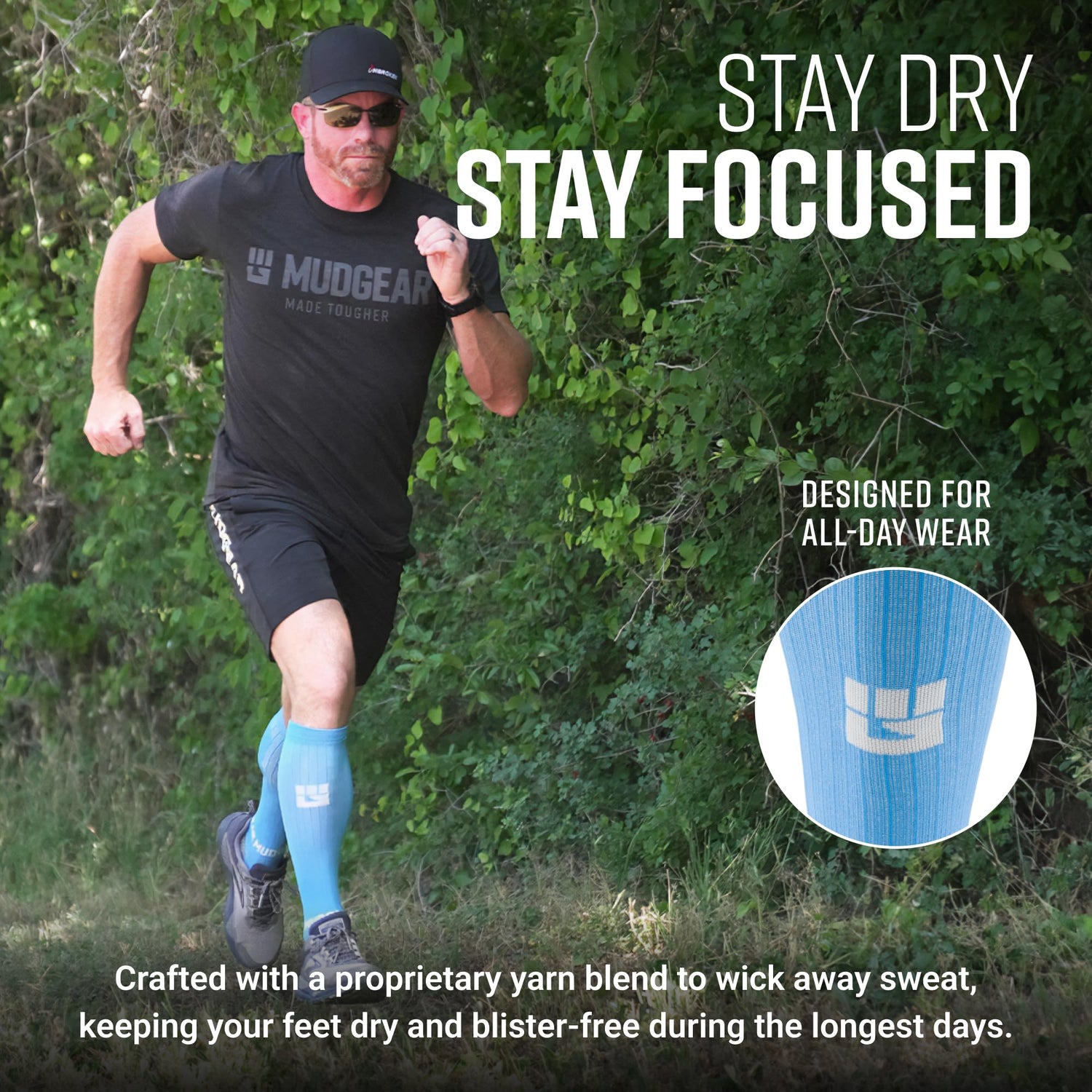 Tall Compression Socks (Neon Blue)