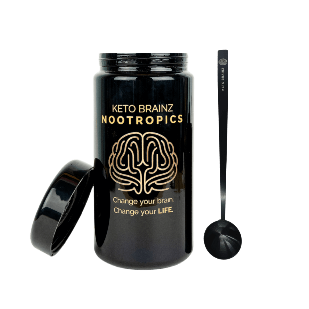 Keto Brainz Miron Glass Countertop Jar + Long Handled Scoop