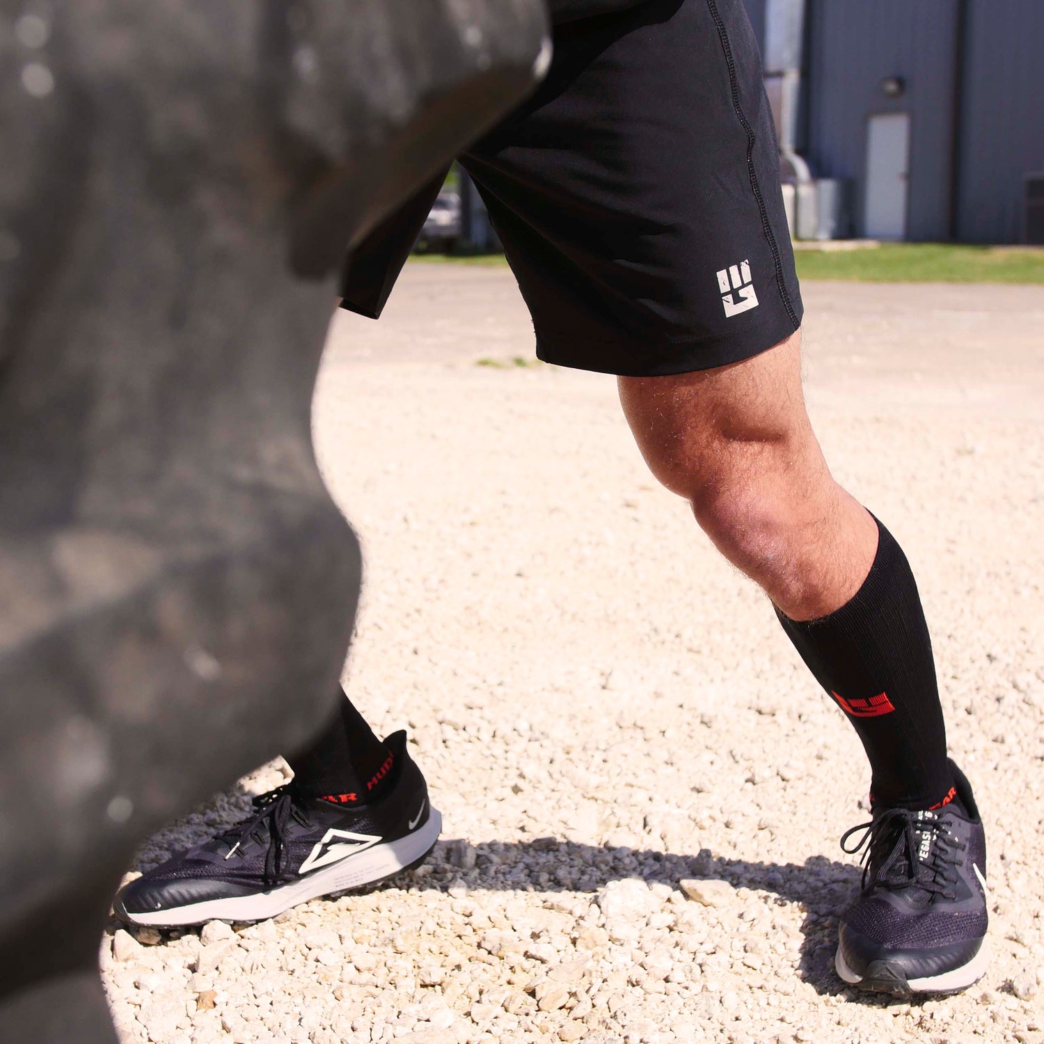 Tall Compression Socks (Black/Orange)