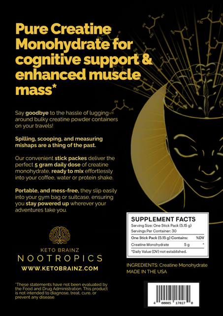 Keto Brainz Nootropic Creatine Travel Packs  **PRE-ORDER**