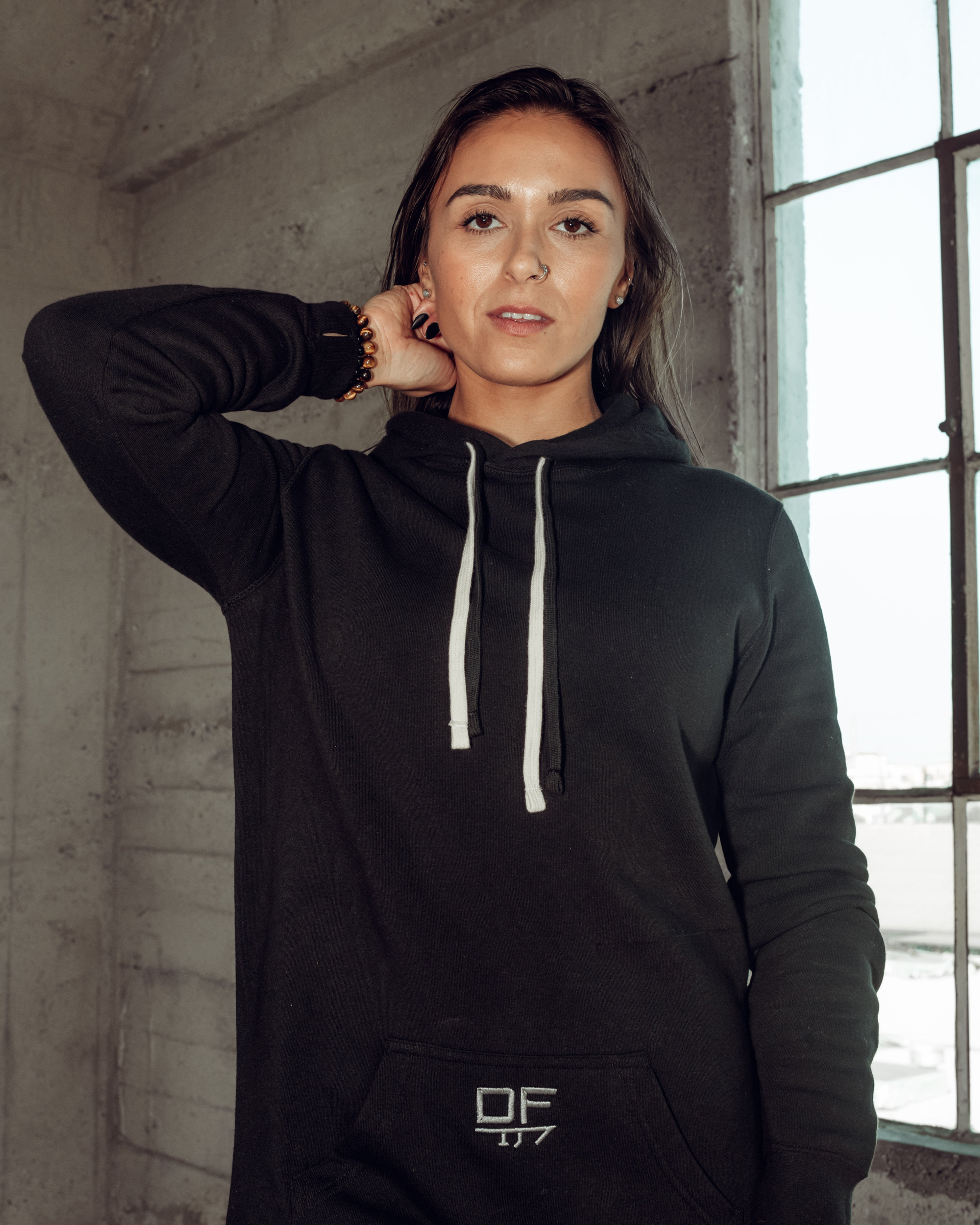 Bianca Hooded Sweatshirt Dress - Black – Directional Force